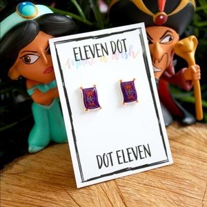 Aladdin Magic Carpet Rug Fly Stud Post Earrings